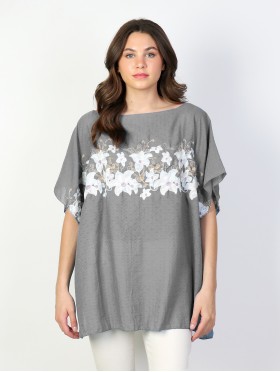 Floral Embroidery Breathable Top Floral Embroidery Breathable Top